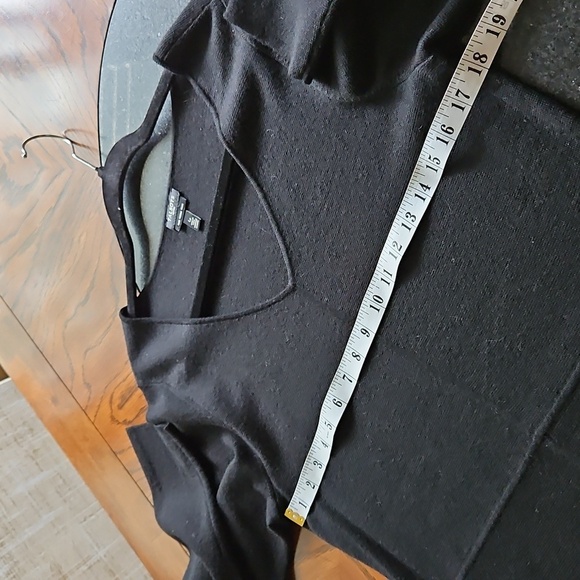 Talbots Black Merino Wool Midi Sweater Dress Long Sleeve L Petite - Picture 10 of 14